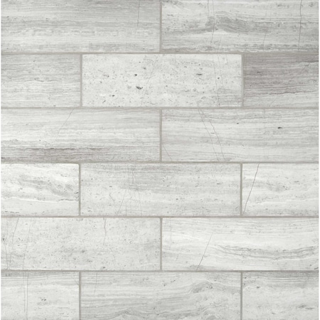 White Oak 4 In. X 12 In. Honed Marble Floor And Wall Tile, 6PK